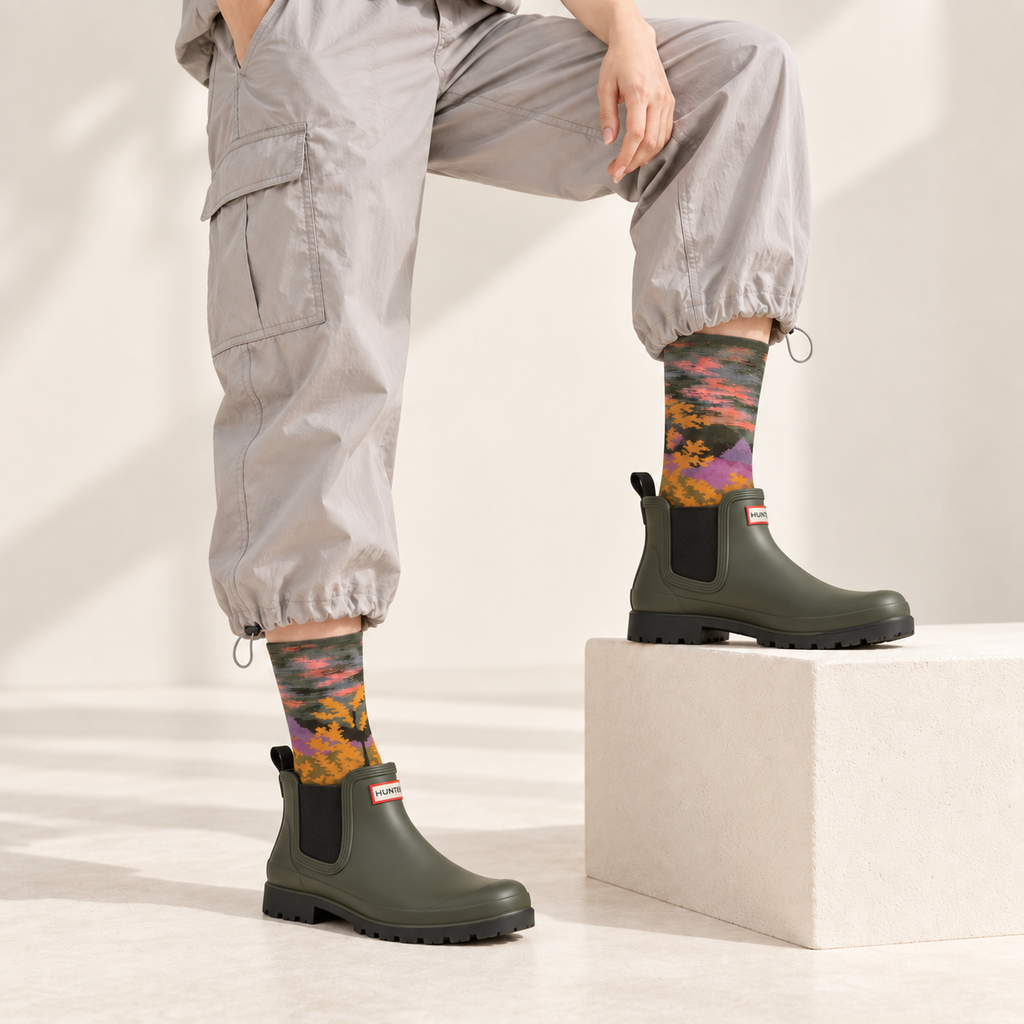 Golden Woodland Crew Socks
