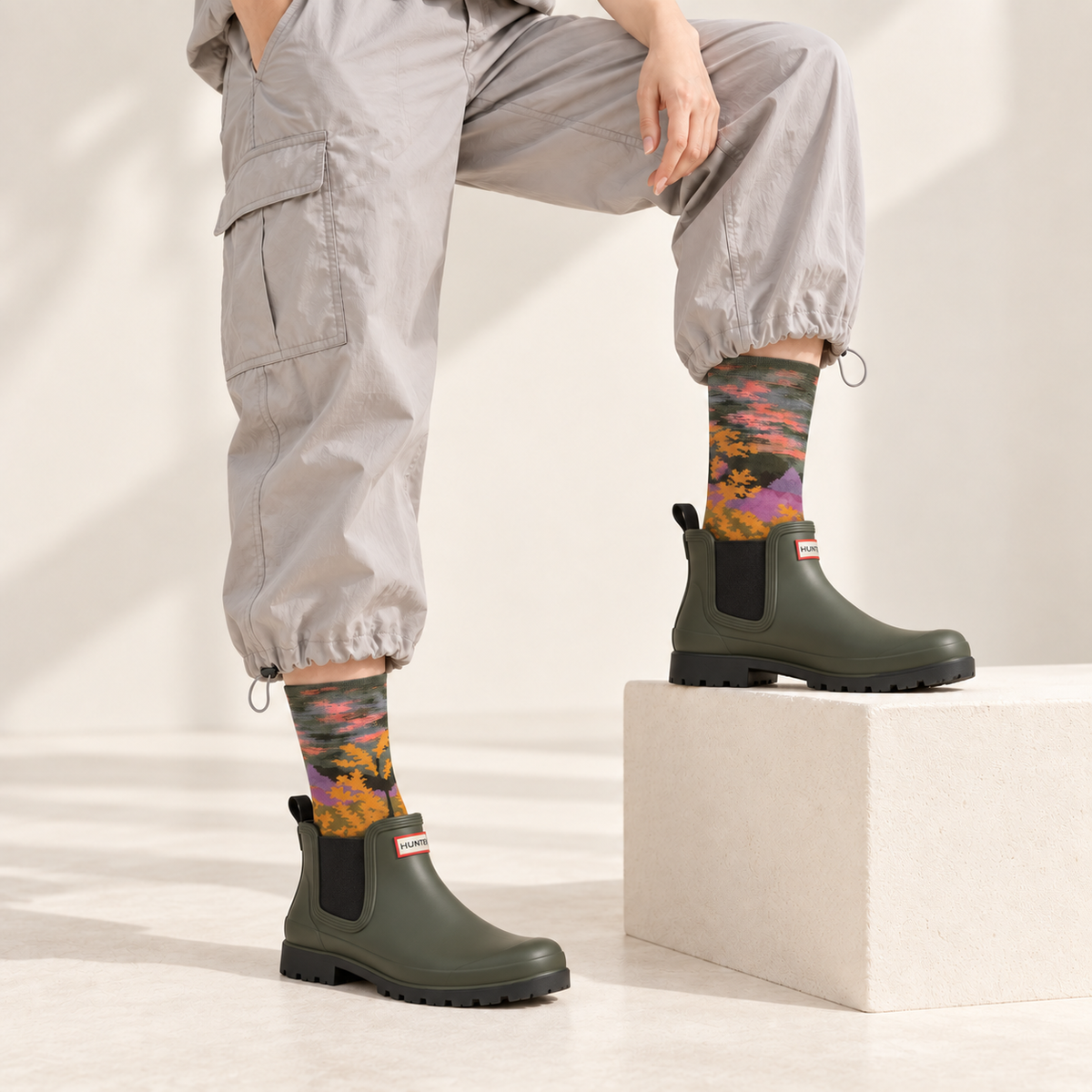 Golden Woodland Crew Socks